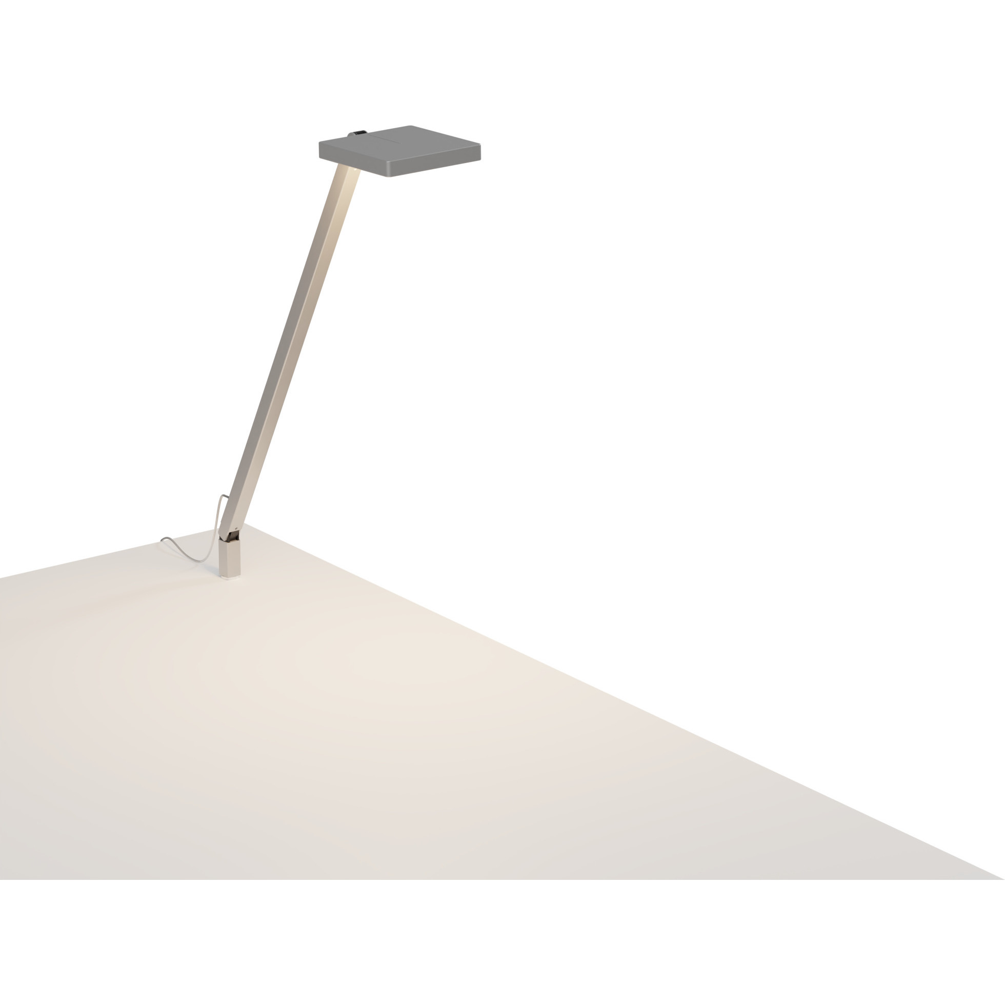 Focaccia Solo 16.75 inch 7.00 watt Silver Desk Lamp Portable Light, Through-Table Mount